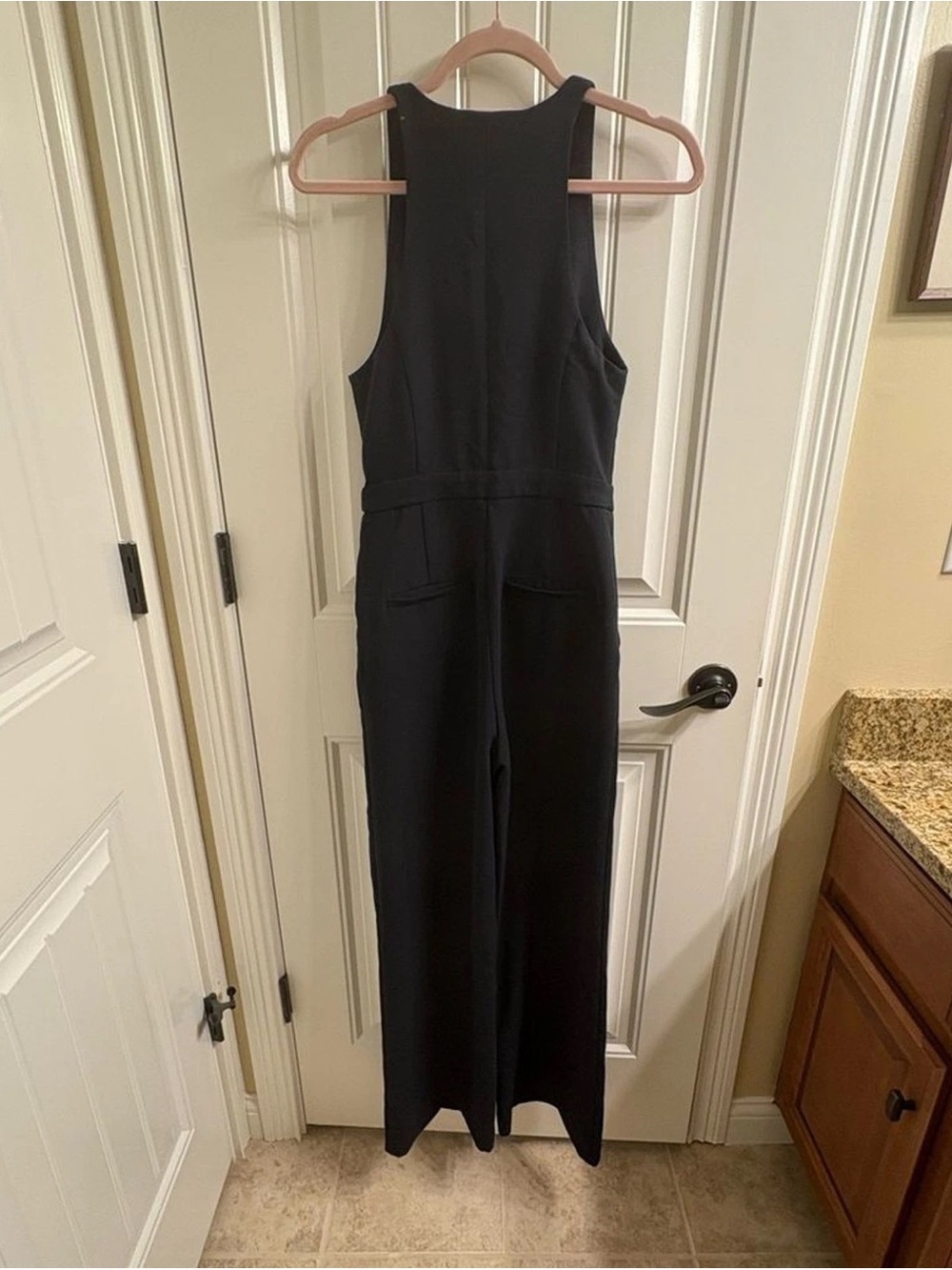 Anthropologie Black Sleeveless Tailored Jumpsuit